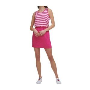 Tommy Hilfiger Sport Womens Striped Colorblock T-Shirt Dress Size L Pink